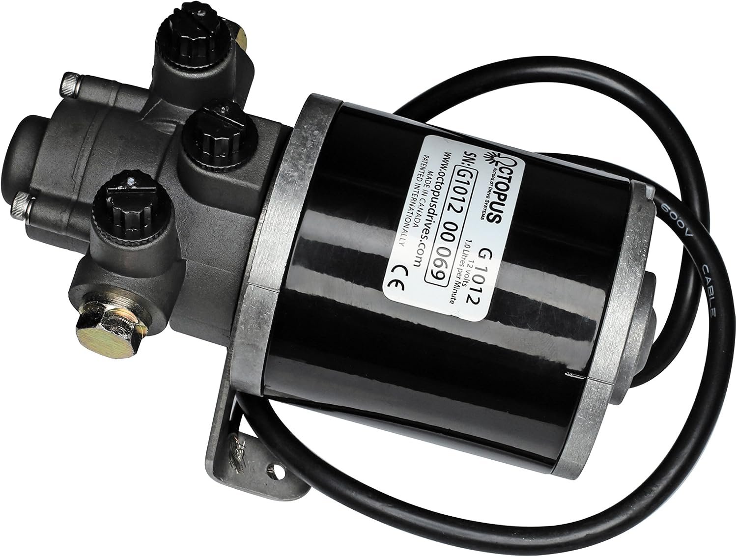 Octopus OCTAFG1612 Hydraulic Gear Pump – 1.6L/Min Flow for 16-24ci Steering Cylinders with 12VDC Operation