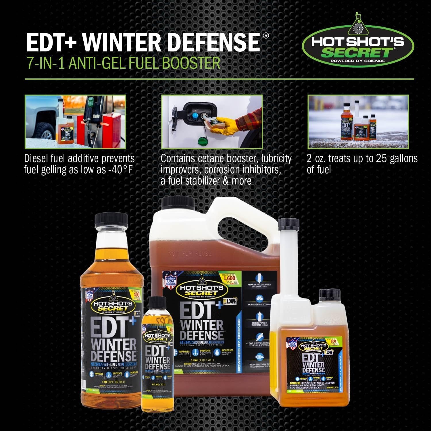 Hot Shot's Secret EDTWAG8OZ EDT+ Winter Defense Diesel Fuel Treatment – 8 oz Bottle with Anti-Gel Formula and Cetane Improver - Image 4