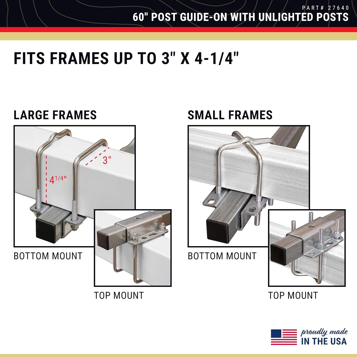 C.E. Smith 27640 60in Post Guide-On Kit – Pre-Galvanized Steel Trailer Guides with 2-3/8in PVC Posts - Image 4