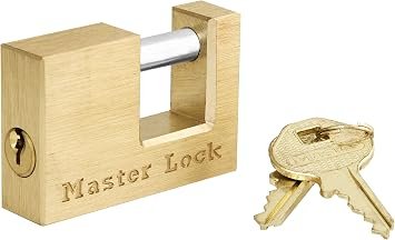 Master Lock 605DAT Solid Brass Trailer Coupler Latch Lock – 3/4in Shackle, Rust-Resistant Body, Keyed Security