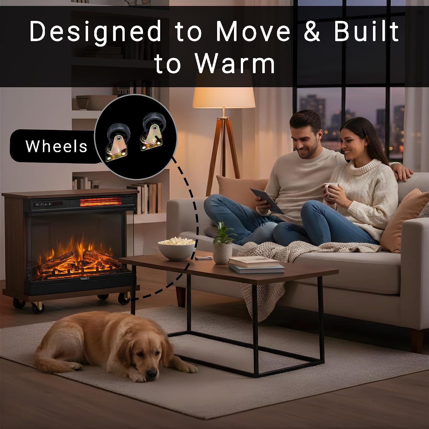 Pinnacle PFL24 Electric Fireplace Insert – 5000 BTU Heating, 400 Sq Ft Coverage, Simulated Logs, Recessed Mount - Image 4