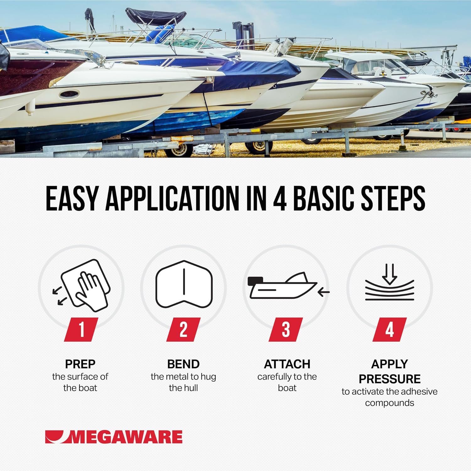 Megaware KeelGuard ScuffBuster XL Notched Bow Guard – 12in UV-Stabilized Protection Pad for Boat Trailer Contact Areas - Image 4