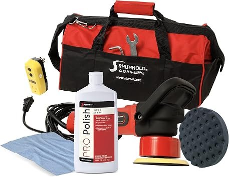 Shurhold 3101 Dual Action Polisher Starter Kit – Random Orbital Polisher with Pads, Compound, and Marine Detailing Accessories