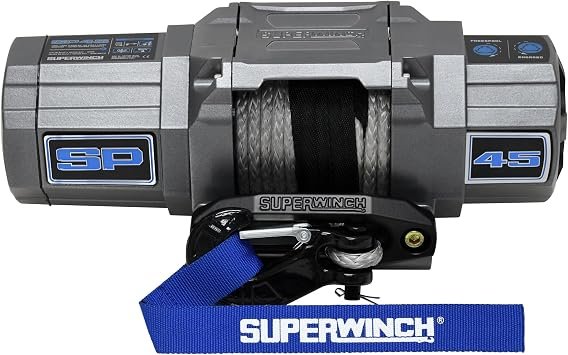 Superwinch Terra 4500SR Winch – 4,500 lb 12V Electric Winch with 1/4 in x 40 ft Synthetic Rope