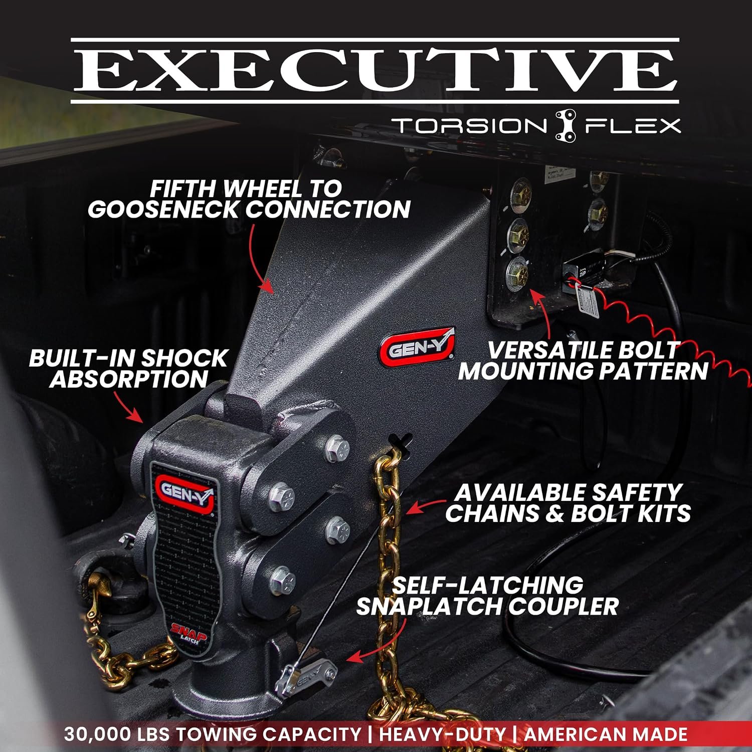 Gen-Y Executive Torsion-Flex Auto Latch Trailer Hitch – Heavy-Duty Shock-Mitigating Coupler System - Image 2