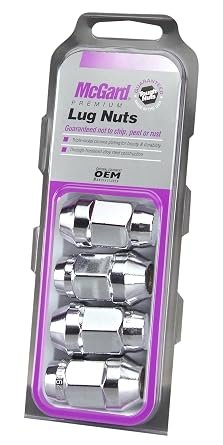 McGard 64073 Chrome Bulge Acorn Lug Nuts – M14 x 1.5 Wheel Lug Nut Set, 4 Pack