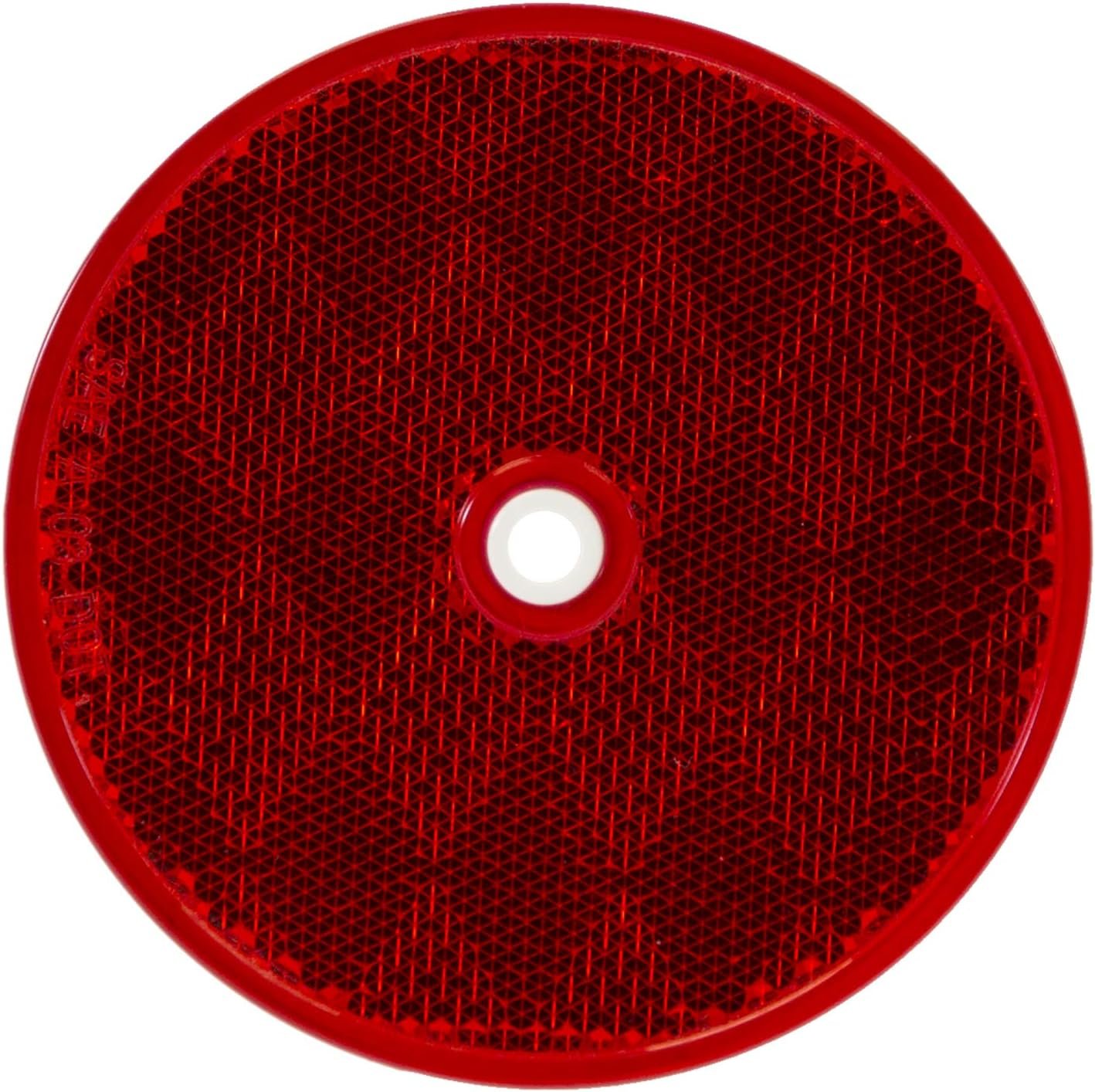 Buyers Products 5623316 Round Red Reflector – 3-3/16 Inch Bolt-On Trailer Safety Reflector