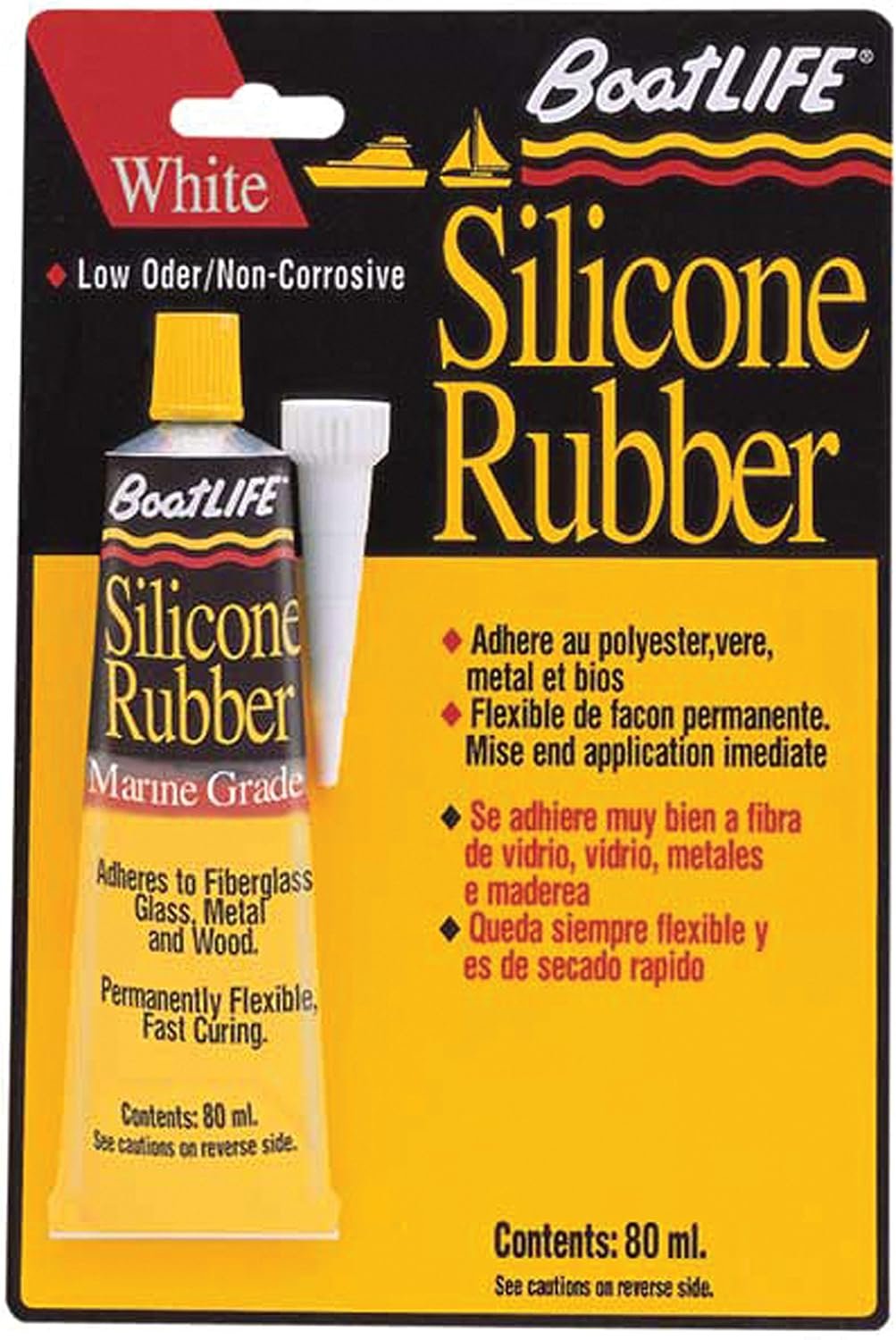 Life Industries 1141 Marine Silicone Sealant – 2.8 fl oz White Waterproof Silicone Tube for Boat Hardware and Deck Fittings