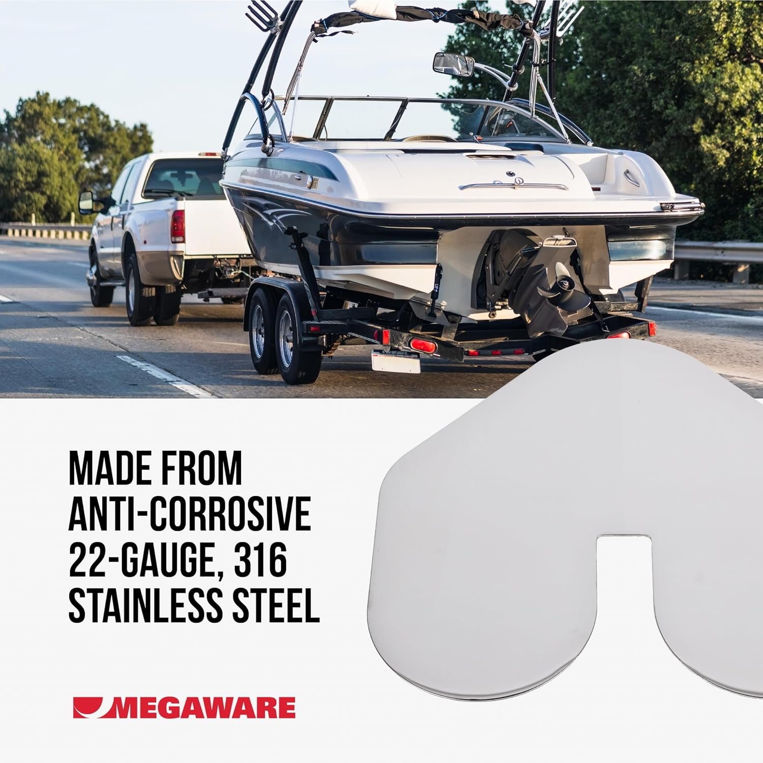 Megaware KeelGuard ScuffBuster XL Notched Bow Guard – 12in UV-Stabilized Protection Pad for Boat Trailer Contact Areas - Image 6