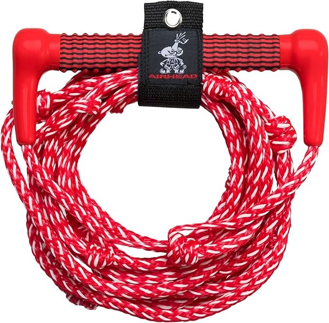 Airhead AHWSR03 Wakesurf Rope – 25 ft 5-Section Floating Surf Rope with EVA Grip & Green Color Scheme