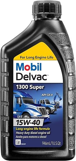 Mobil Delvac 1300 Super 15W-40 Heavy Duty Diesel Engine Oil 1 Qt – CK-4 Performance for Commercial Equipment