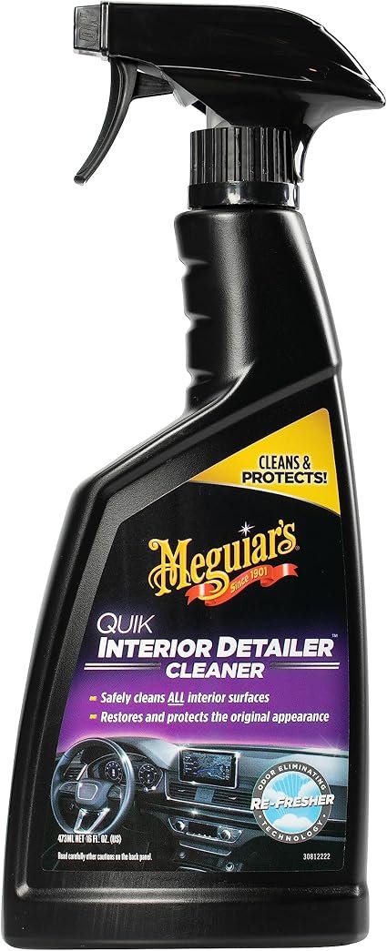 Meguiar’s G13616 Quik Interior Detailer – 16 oz Spray Cleaner, UV Protection, Multi-Surface Interior Care
