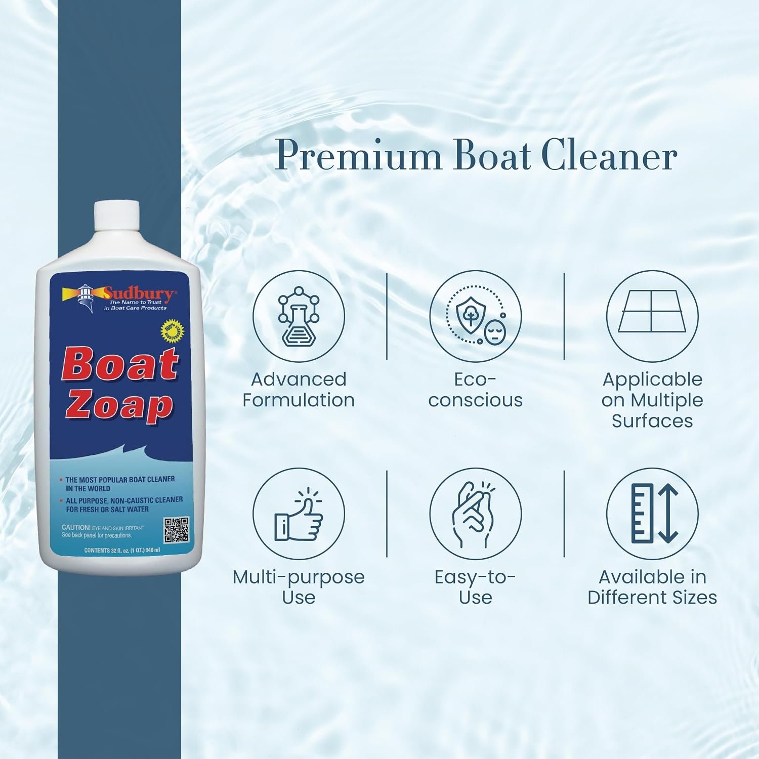 Sudbury 805Q Boat Zoap Boat Wash – 32 oz Concentrated Marine Cleaning Solution for Fiberglass and Painted Surfaces - Image 5