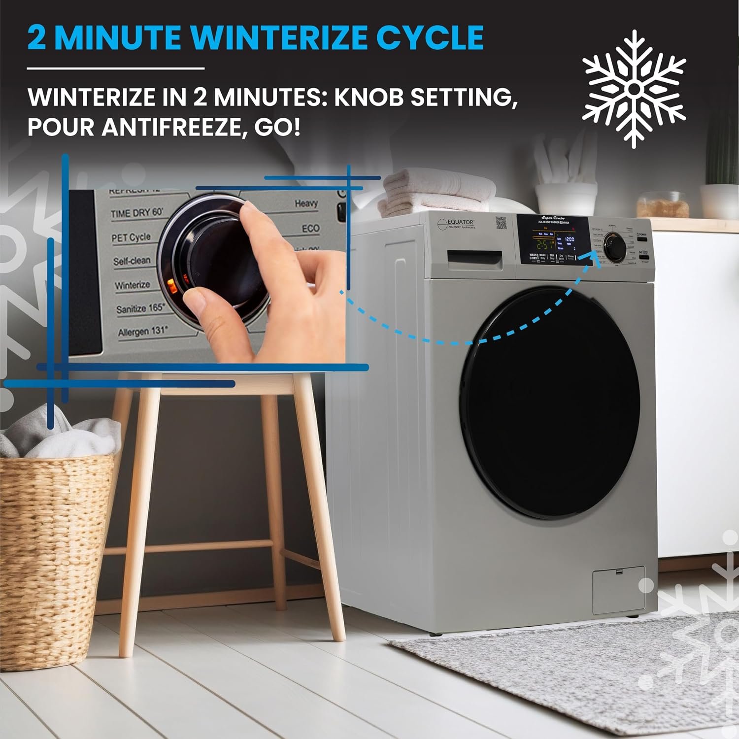 Pinnacle 800VSILVER Vented Washer Dryer Combo – 13 lb Capacity Silver Finish with Compact All-in-One Laundry Design - Image 6