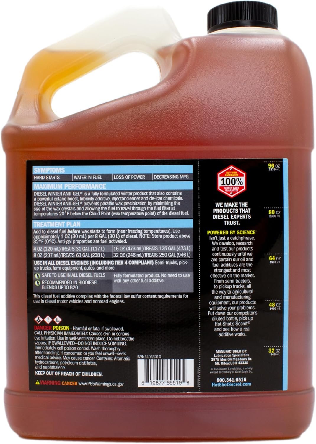 Hot Shot's Secret P403301G Diesel Winter Anti-Gel Fuel Additive – 1 Gallon Treatment for 1,000 Gallons with Cetane Booster - Image 2