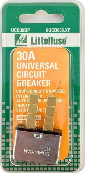 Littelfuse UCB30BP Universal Circuit Breaker – 30 Amp Manual Reset Protection for 12V and 24V Systems