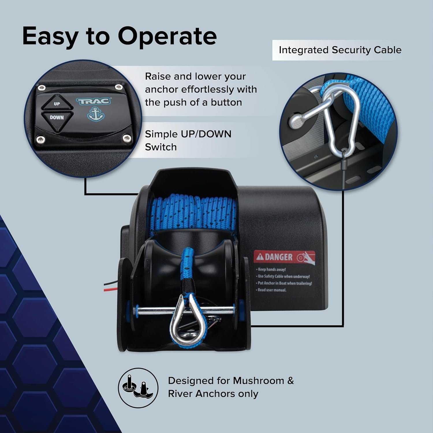 Camco Marine 69003 Pontoon 35-G3 Anchor Winch – Automatic Pontoon Boat Anchor System - Image 3