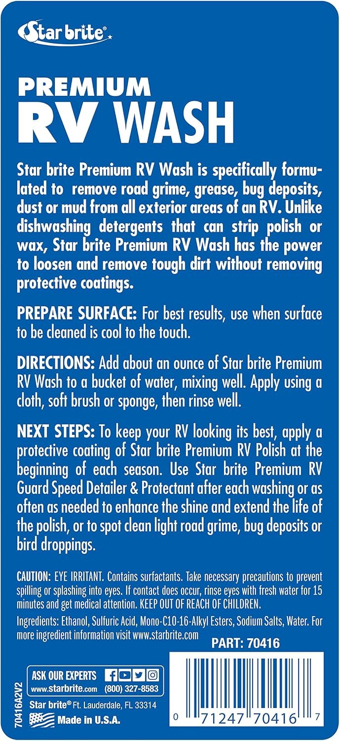 Star brite 070416P RV Wash & Wax – 16 oz Concentrated Cleaner with Carnauba Wax for Motorhomes Travel Trailers and Campers - Image 2