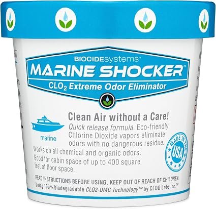 Biocide Systems 3237 Marine Shocker Odor Eliminator – Chlorine Dioxide Vapor Treatment for Boats and Cabins