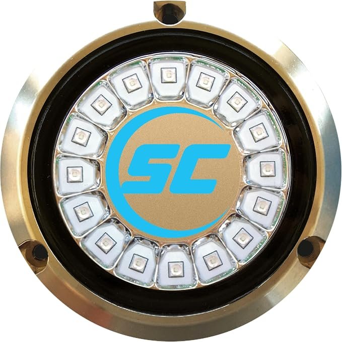 Shadow-Caster SCR-16 Bimini Blue Underwater Light – 16-LED Bronze Marine Fixture with High-Intensity Blue Illumination