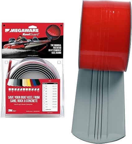 Megaware KeelGuard 20508 Keel Protector – 8 ft Gray UV-Stabilized Polymer Guard for Boats up to 20 ft
