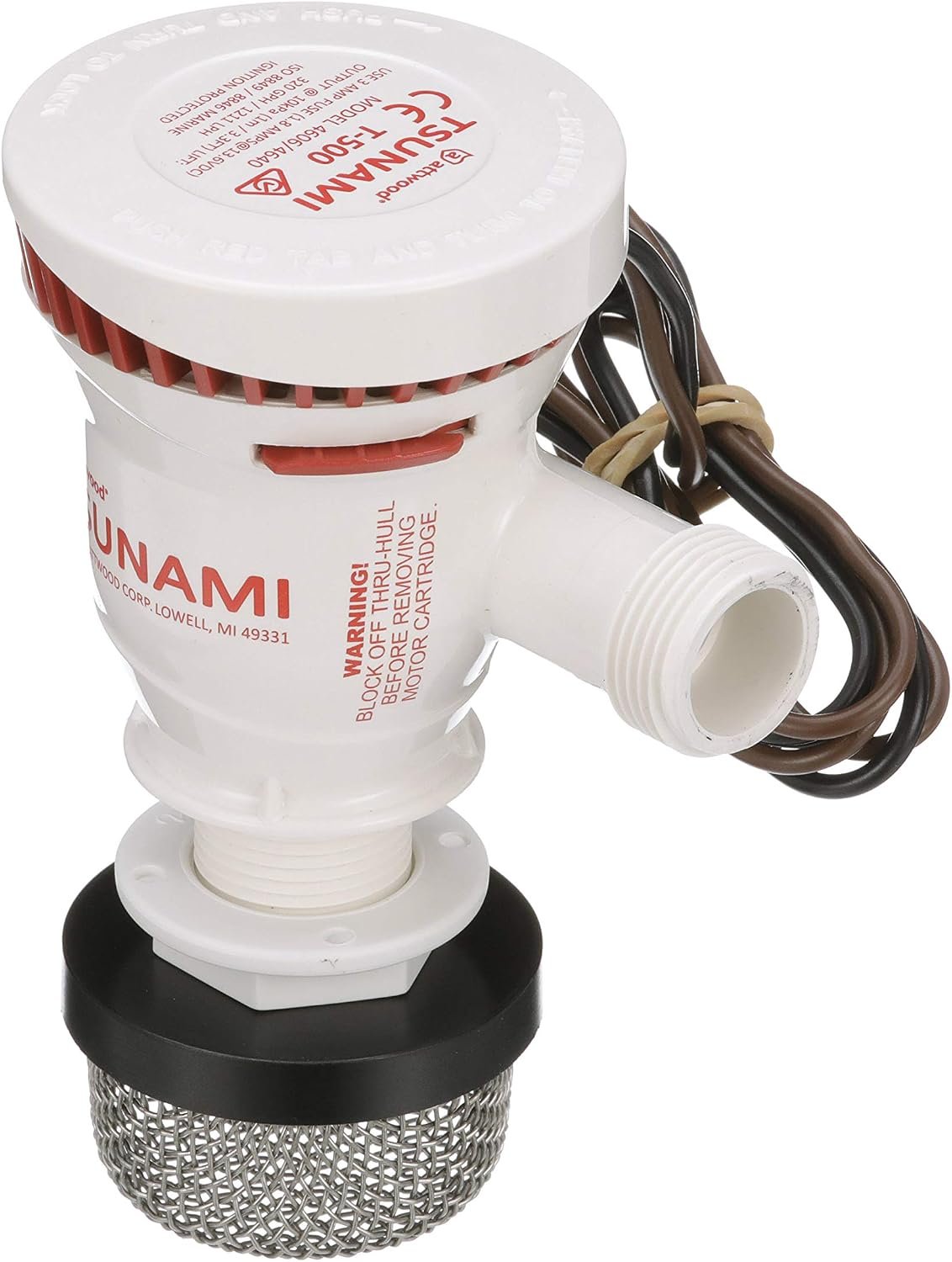 Attwood 42537 Tsunami T-500 Recirq Livewell Aerator Kit – 500 GPH Pump, 3/4in Outlet Hose and 23in Poly Hose - Image 3