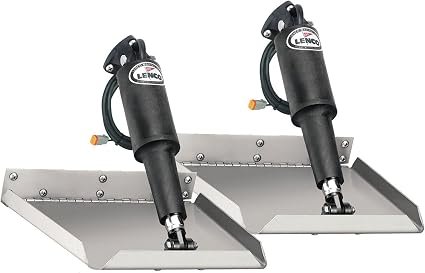 Lenco 15015101 Edge Mount Trim Tab Kit – 12 x 9 in Stainless Steel Blades, 12V Electric Actuators for Boats up to 25 ft
