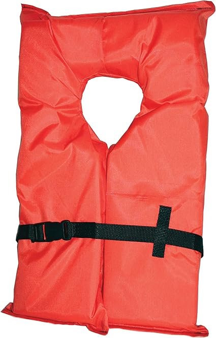 Onyx Outdoor Adult Oversize Type II Life Vest Orange – USCG Approved Near-Shore PFD for Adults Over 90 lb