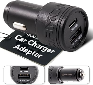 Mob Armor Voltage Series Car Charger ACCUSBQCPD – Dual-Port USB Fast Charger with Quick Charge and Power Delivery Support