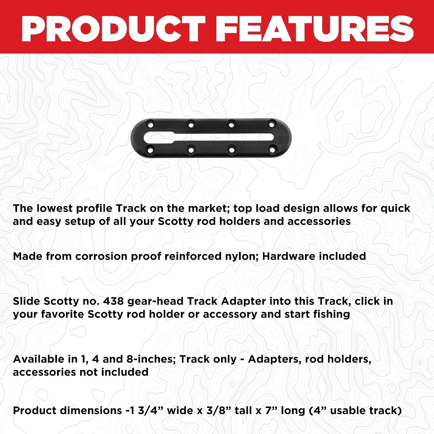 Scotty 0440BK4 Low Profile Track – 48in Aluminum Mounting Rail for Rod Holders and Marine Accessories - Image 5