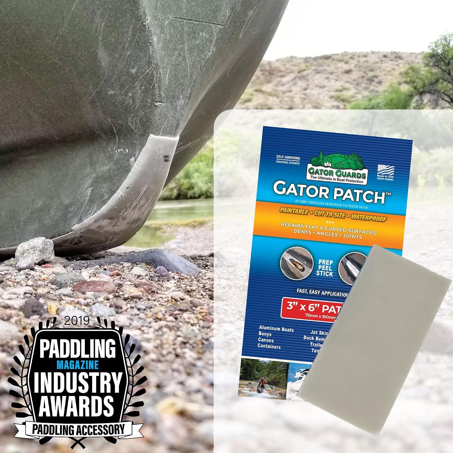 Gator Patch GP36R Fiberglass Repair Patch – 3in x 6in UV-Cured Composite Patch for Marine and RV Repairs - Image 2