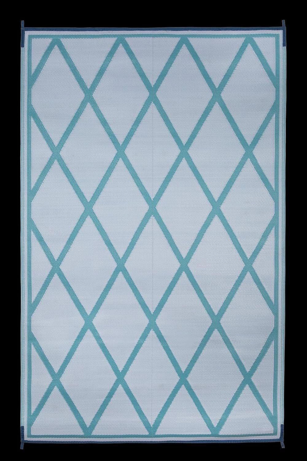 Faulkner 68901 Walk & Play Diamond Mat – 36in x 68in Reversible Polypropylene Outdoor Patio Rug in Turquoise - Image 2