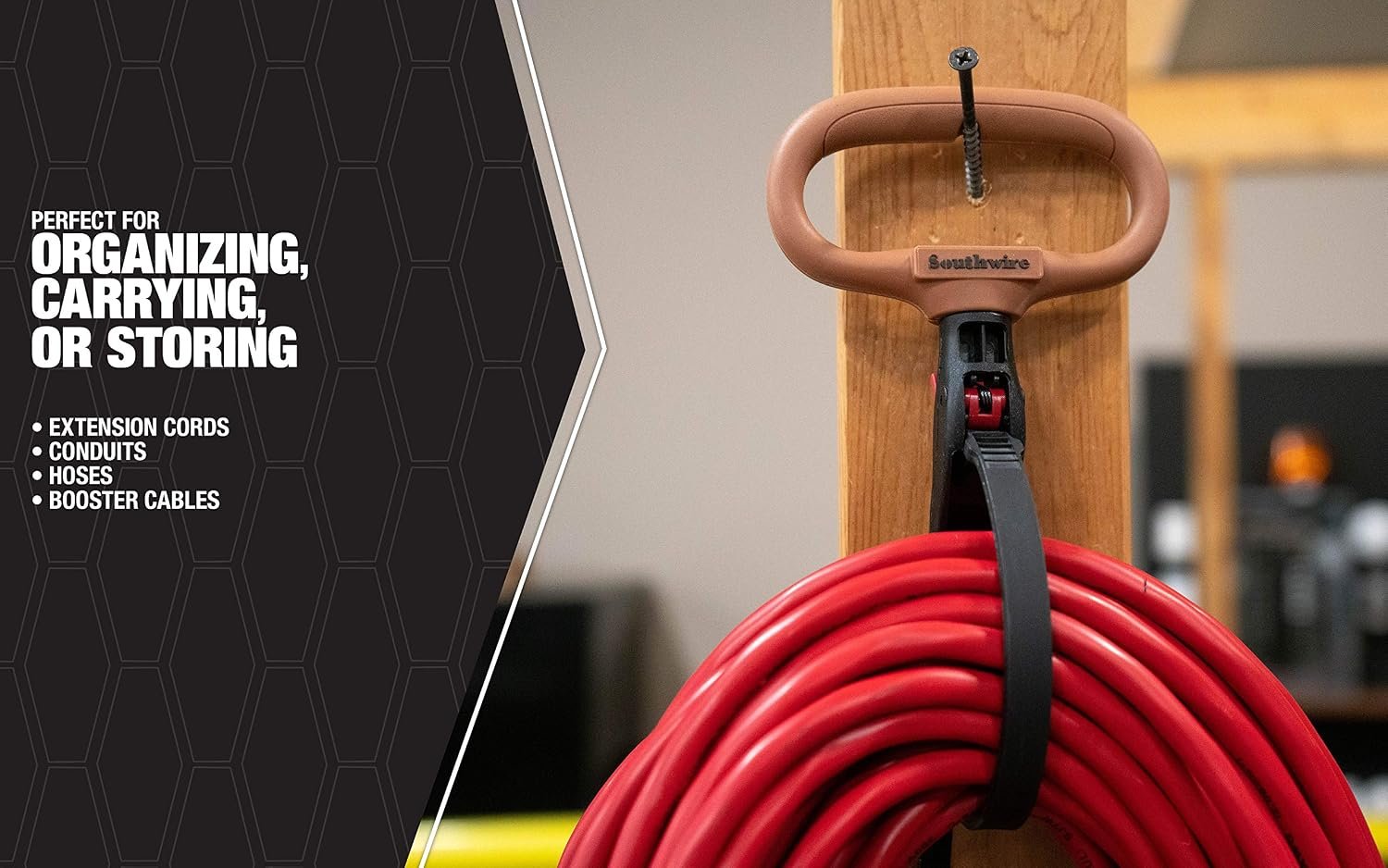 Southwire 58299240 Clamp Tie – 2in Brown Cable Organizer with 360° Rotating Handle and Easy Release Trigger 25-Pack - Image 3