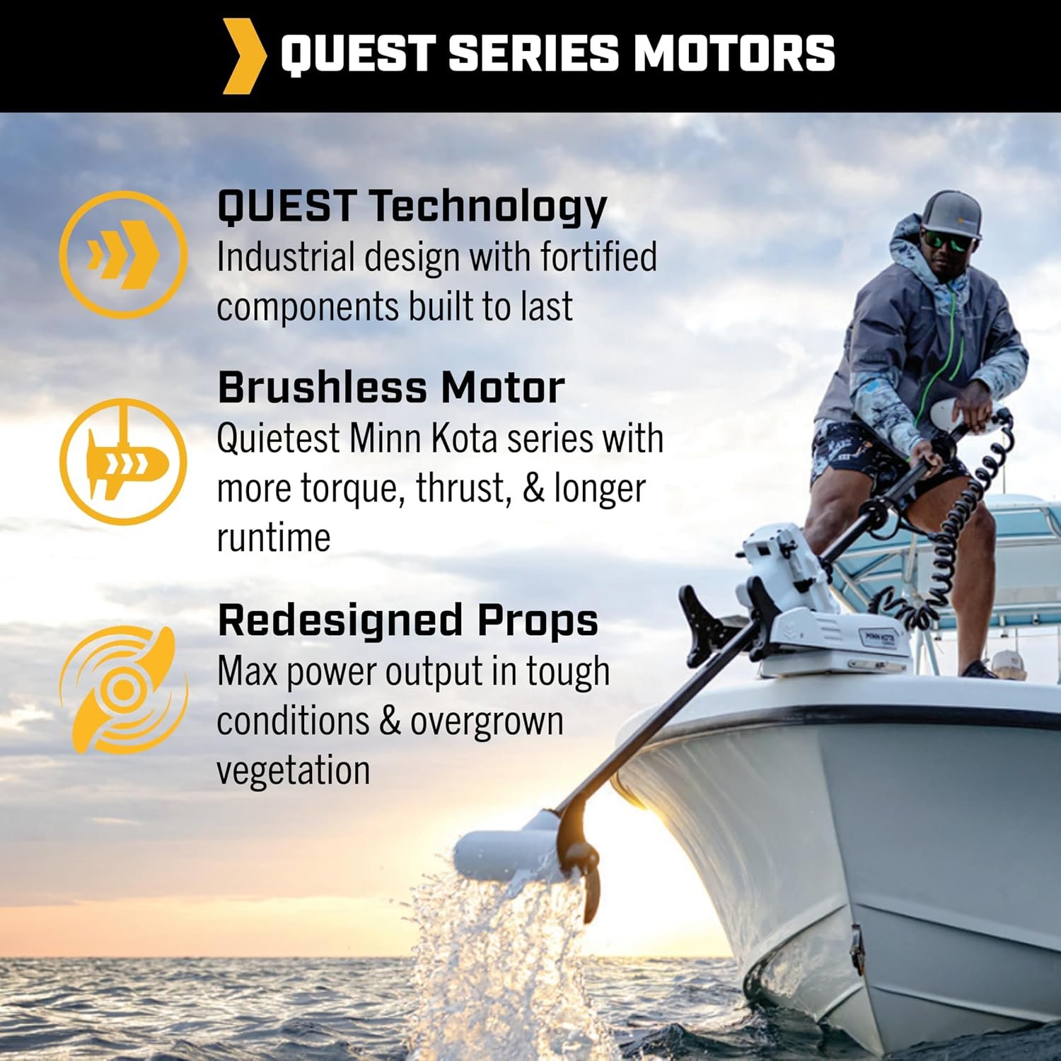 Minn Kota Riptide Instinct Quest 90 Trolling Motor – 115in Shaft, Wireless Remote, Saltwater GPS Bow Mount - Image 3