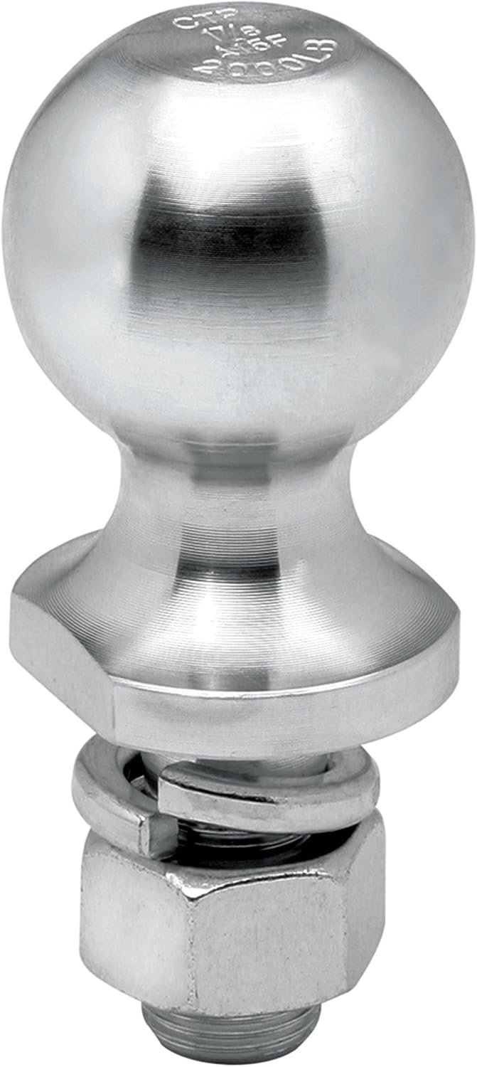 Draw-Tite 63816 Trailer Hitch Ball – 1-7/8in Ball Diameter, 2,000 lb Capacity, 1in Shank, Chrome Finish