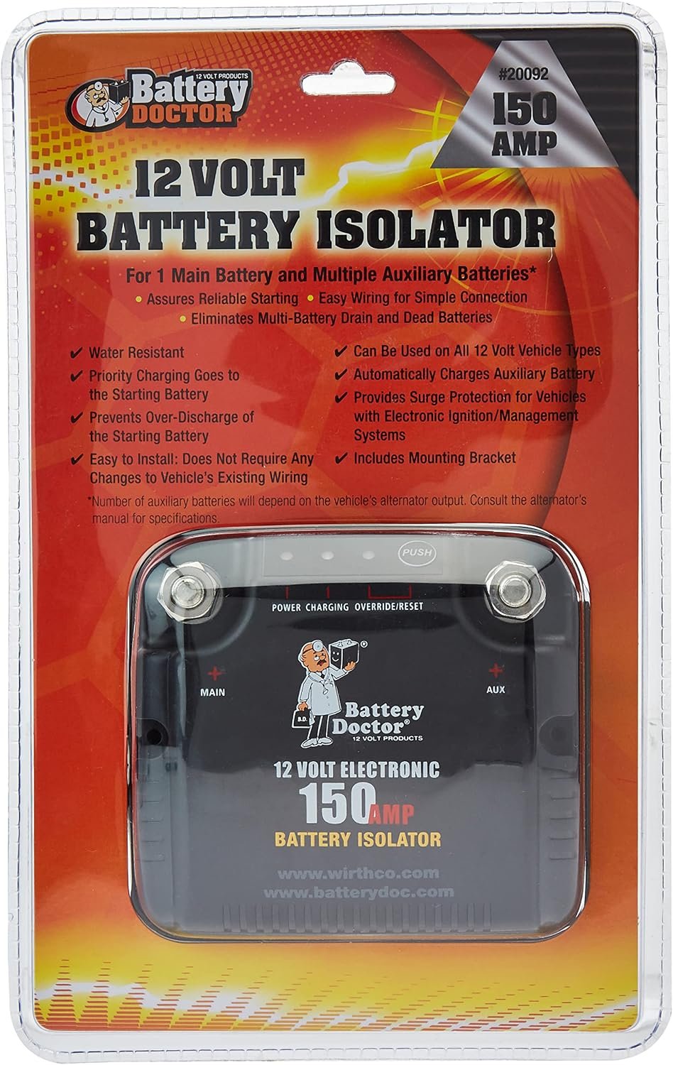 WirthCo 20092 Battery Isolator – Multi-Battery Charging Management System for Automotive, RV, and Marine Electrical Applications