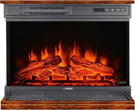 Pinnacle PFL24 Electric Fireplace Insert – 5000 BTU Heating, 400 Sq Ft Coverage, Simulated Logs, Recessed Mount
