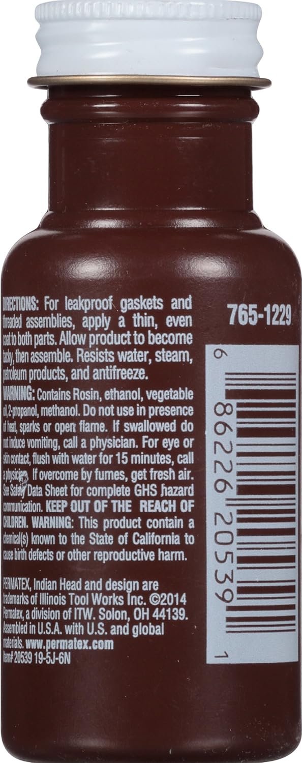 Permatex 20539 Original Gasket Shellac Compound – 2 oz Hard-Setting Sealant for Paper, Cardboard, and Cut Gaskets - Image 3