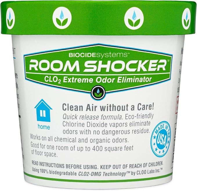 Biocide Systems 3220 Room Shocker Odor Eliminator – 1.6 oz Chlorine Dioxide Vapor Treatment for 400 sq ft Rooms
