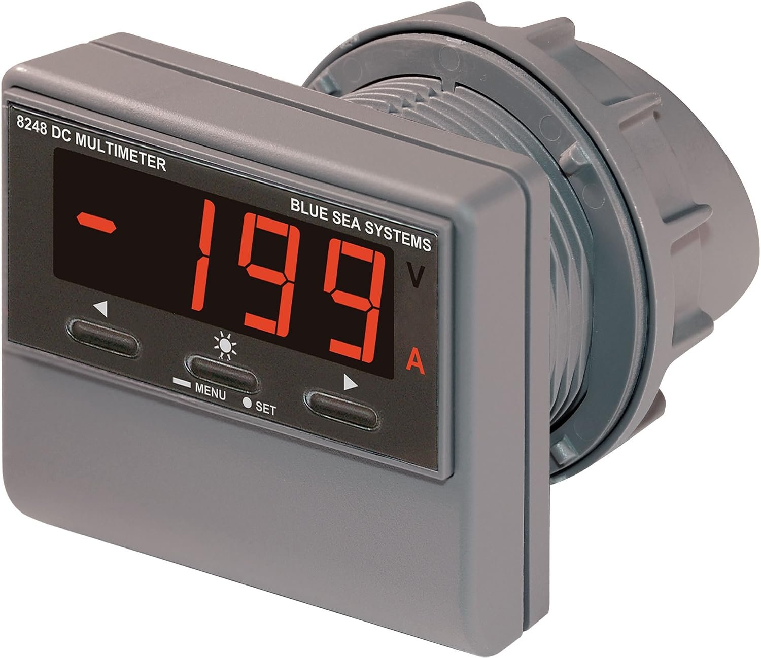 Blue Sea Systems 8248BSS Digital DC Meter – Multi-Function Marine Voltage and Current Monitor Display