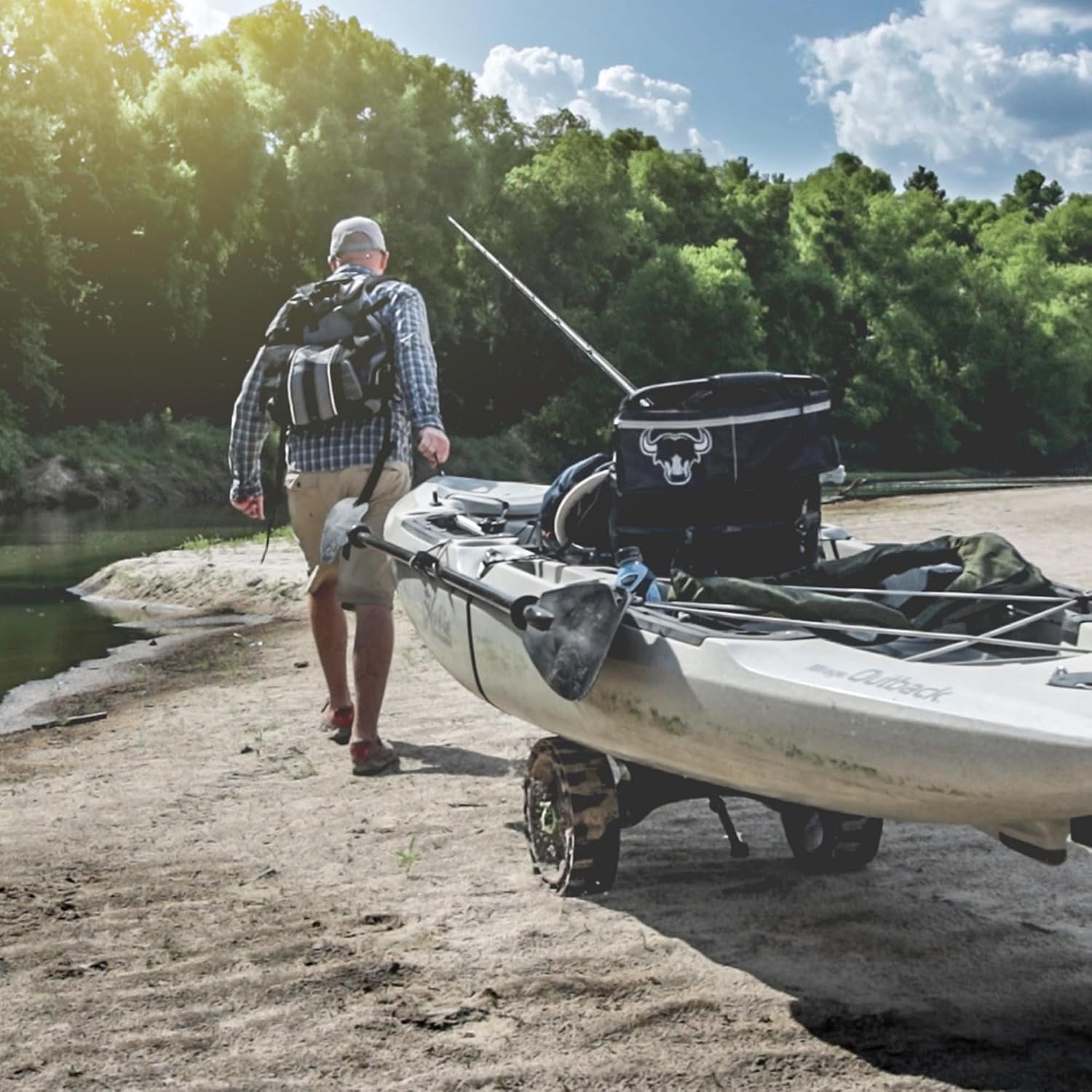 RAILBLAZA 50001471 C-TUG R with SandTrakz Wheels – 176 lb Kayak Cart for Soft Sand Transport - Image 4