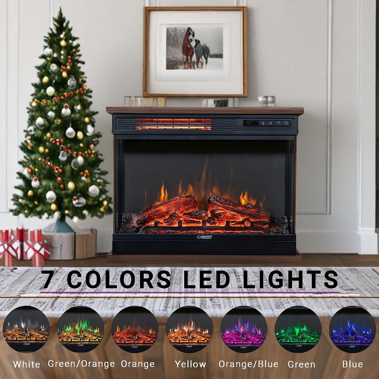 Pinnacle PFL24 Electric Fireplace Insert – 5000 BTU Heating, 400 Sq Ft Coverage, Simulated Logs, Recessed Mount - Image 7
