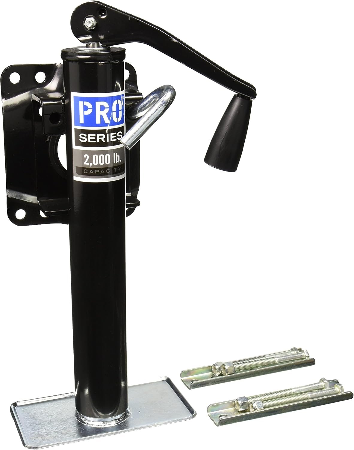 Pro Series Bolt-On Topwind Trailer Jack – 2000 lb Capacity, Topwind Crank, Steel Construction
