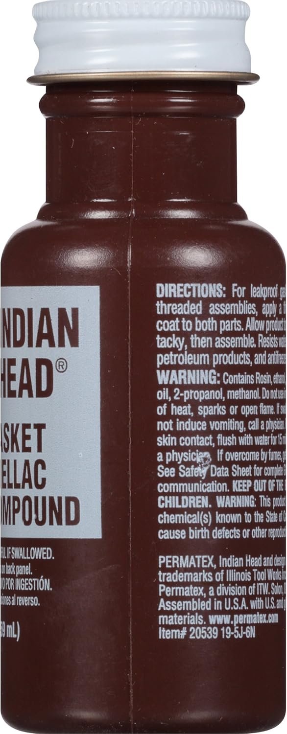 Permatex 20539 Original Gasket Shellac Compound – 2 oz Hard-Setting Sealant for Paper, Cardboard, and Cut Gaskets - Image 4
