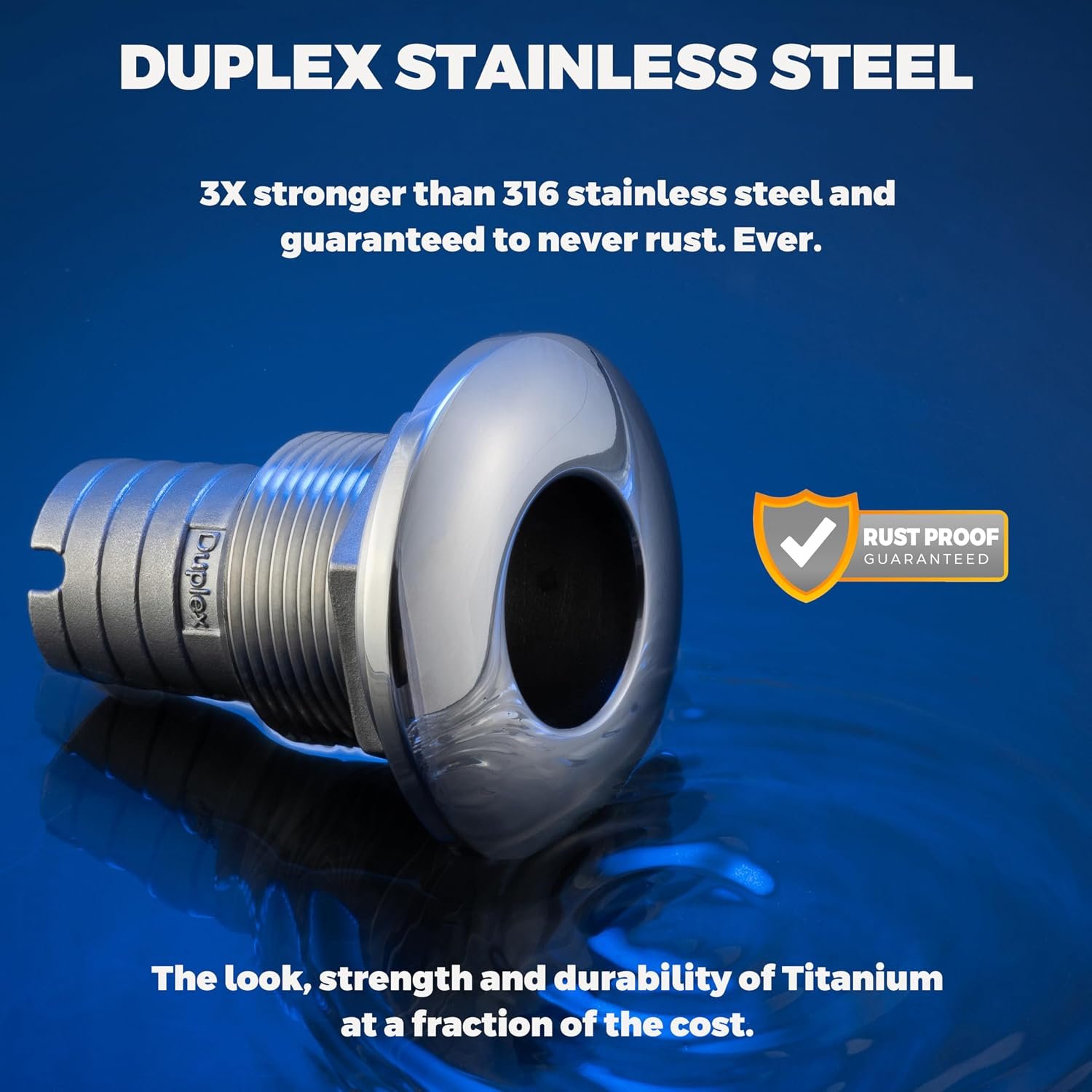Whitecap 6579X Duplex Stainless Steel 90° Thru-Hull Fitting – Barb Connection Marine Plumbing Outlet - Image 2