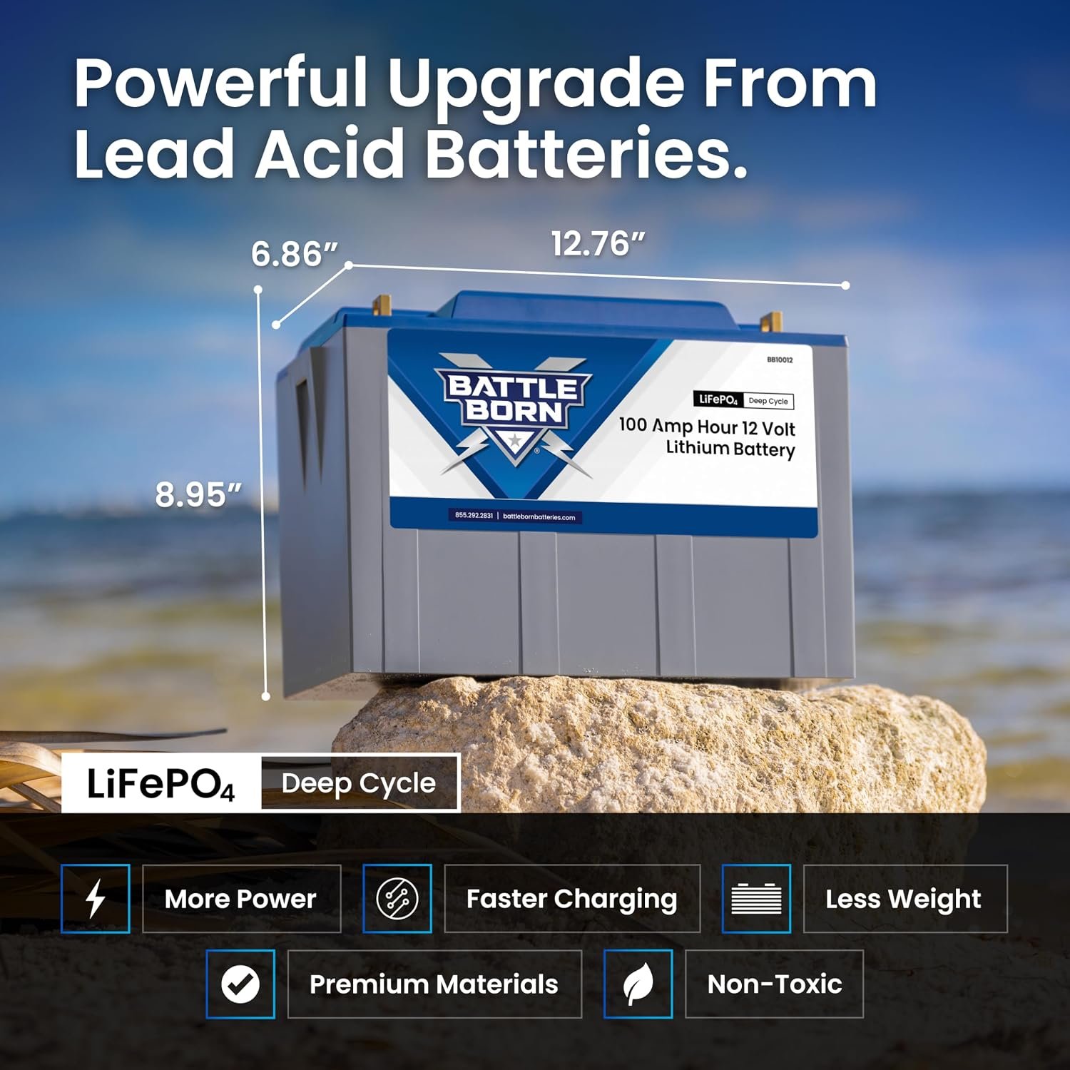 Battle Born BB10012 100Ah 12V LiFePO4 Deep Cycle Battery – Integrated BMS, 1,280Wh Energy Storage, RV Ready - Image 2