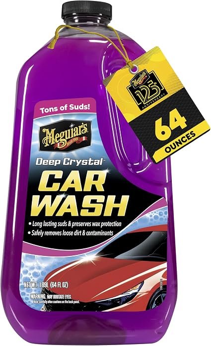 Meguiar’s G10464 Deep Crystal Car Wash – 64 oz Concentrated Formula, pH Neutral, Wax-Safe Automotive Shampoo