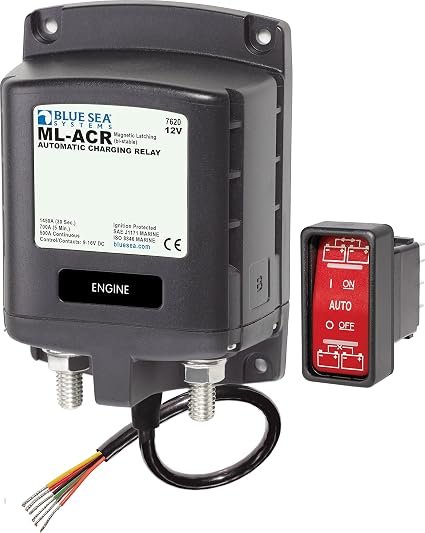 Blue Sea Systems 7620 ML-ACR Automatic Charging Relay – 500A 12V Remote Battery Management Solenoid