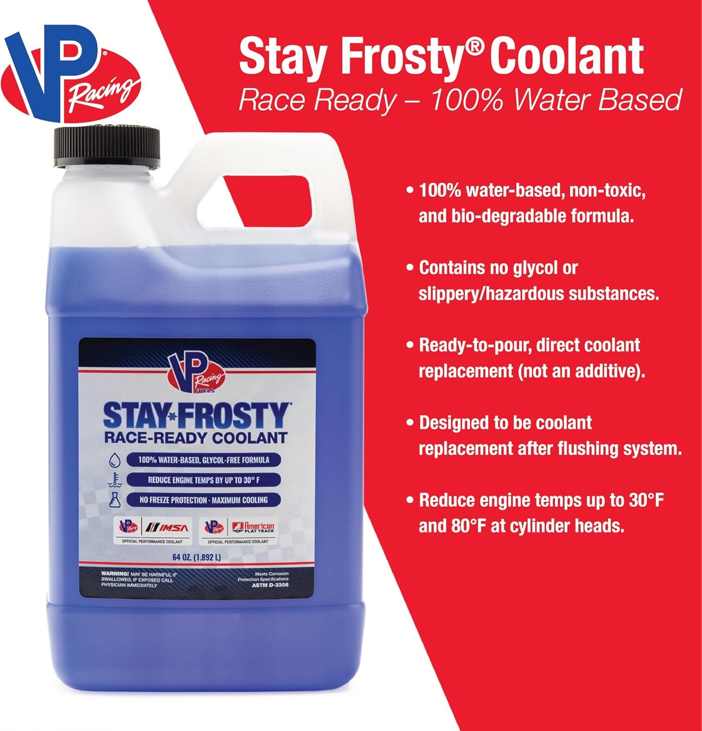 VP Racing Fuels 23051 Stay Frosty Race Ready Coolant – Ready-to-Use Performance Coolant, 1 Gallon Formula - Image 4