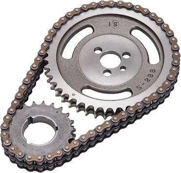 Edelbrock 7800 Chevrolet Timing Chain Set – Double Roller Performance Timing Set for Small-Block Chevy Engines